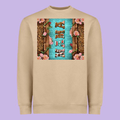Western Mama Pink Roses Heavyweight Sweatshirt Designed By Lillyallendesigns