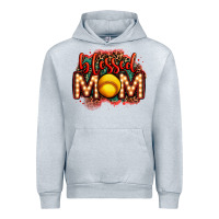 Heather Grey blessed softball mom lightbulb letters Urban Hoodie - OliviaCreatesArt