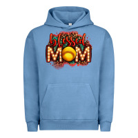 Pigment Pebble Blue blessed softball mom lightbulb letters Urban Hoodie - OliviaCreatesArt