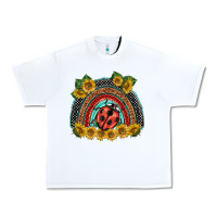 White ladybuy  rainbow Urban Heavy Tee - BarkalooDesign