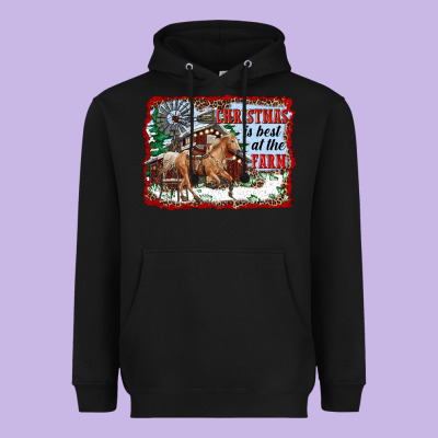 Christmas Is Best At The Farm Heavyweight Hoodie Designed By Ranaportraitstore