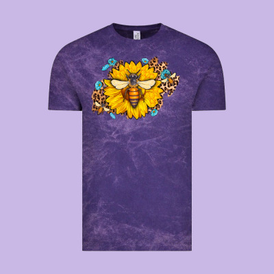 Bee Sunflower Leopard Vintage Tee Designed By Adodesignshop