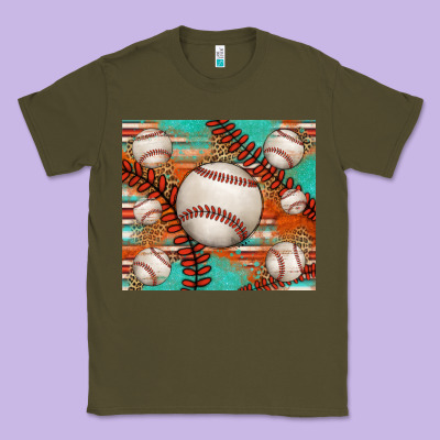 Baseball Turquoise Serape Glitter Tumbler Classic Tee Designed By Jasminsmagicworld