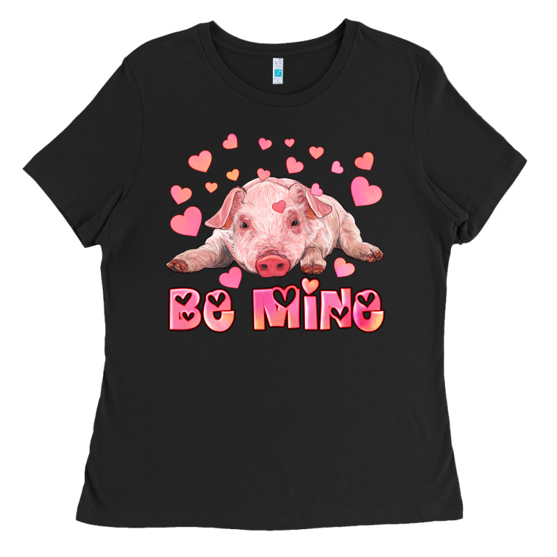 Be Mine Baby Pig Ladies Tee by RanaPortraitStore | Teevron