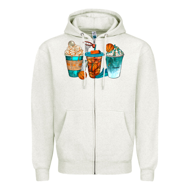 Basketball Coffee Cups Bbs Zipper Hoodie by BundleAndBundleShop | Teevron