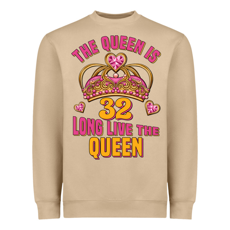 The Queen Is 32 Long Live The Queen Kopya Heavyweight Sweatshirt by Jasminsmagicworld | Teevron