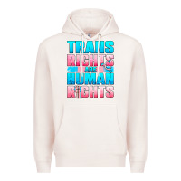 Pale Pink Trans rights are human rights Premium Hoodie - NancyCooperArtShop