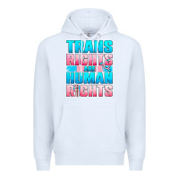 White Trans rights are human rights Premium Hoodie - NancyCooperArtShop