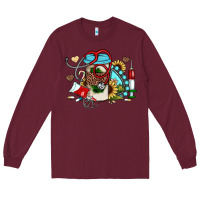Burgundy Christmas sunflower gemstone nurse Long Sleeve Tee - JahusDesignShop