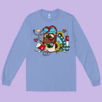 Christmas Sunflower Gemstone Nurse Long Sleeve Tee Designed By Jahusdesignshop