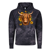 Cloud Black sunflowers long haired cow Vintage Hoodie - Jasminsmagicworld