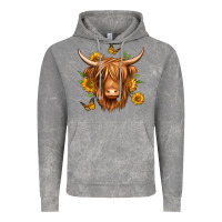 Cloud Rock sunflowers long haired cow Vintage Hoodie - Jasminsmagicworld