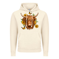 Vintage Artic sunflowers long haired cow Vintage Hoodie - Jasminsmagicworld