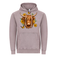 Vintage Zinc sunflowers long haired cow Vintage Hoodie - Jasminsmagicworld