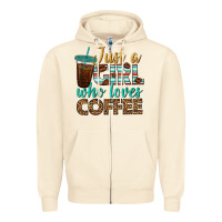 Sandshell just a girl who loves coffee Zipper Hoodie - BundleAndBundleShop
