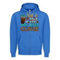 True Royal just a girl who loves coffee Zipper Hoodie - BundleAndBundleShop