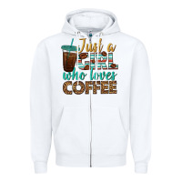 White just a girl who loves coffee Zipper Hoodie - BundleAndBundleShop