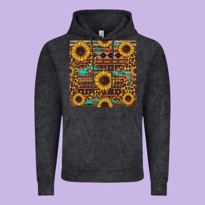 Sunflower And Leopard Seamless Pattern Vintage Hoodie Designed By Bundleandbundleshop