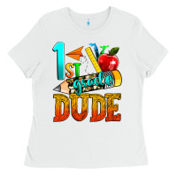 White 1st grade dude Ladies Tee - texasbilliewilder