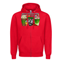 Red soccer coffee cups bbs Zipper Hoodie - BundleAndBundleShop