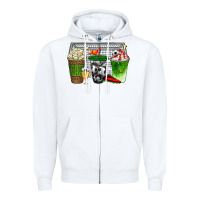 White soccer coffee cups bbs Zipper Hoodie - BundleAndBundleShop