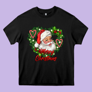 Merry Christmas Santa Heavy Core Tee Designed By Ranaportraitstore