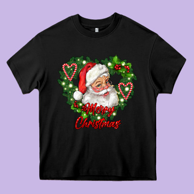 Merry Christmas Santa Heavy Core Tee Designed By Ranaportraitstore