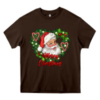 Chocolate Brown merry christmas santa Heavy Core Tee - RanaPortraitStore