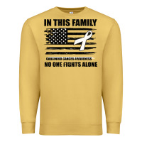 Antique Gold No One Fights Alone Pancreatic Cancer Awareness Premium Sweatshirt - Bettercallsaul