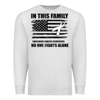 Oatmeal Heather No One Fights Alone Pancreatic Cancer Awareness Premium Sweatshirt - Bettercallsaul