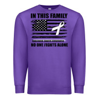 Purple No One Fights Alone Pancreatic Cancer Awareness Premium Sweatshirt - Bettercallsaul