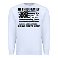 White No One Fights Alone Pancreatic Cancer Awareness Premium Sweatshirt - Bettercallsaul