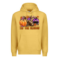 Antique Gold Tis' the season Football purple helmet Premium Hoodie - NancyCooperArtShop