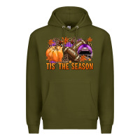 Army Green Tis' the season Football purple helmet Premium Hoodie - NancyCooperArtShop