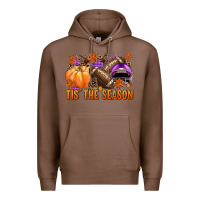 Chestnut Tis' the season Football purple helmet Premium Hoodie - NancyCooperArtShop