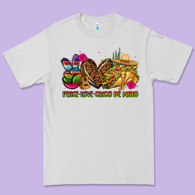 Peace Love Cinco De Mayo Premium Tee Designed By Cts Tumbler Store