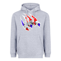 Heather Grey American Flag Claw Heavyweight Hoodie - Bettercallsaul