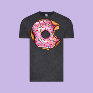 Pink Strawberry Donut Vintage Tee Designed By Adodesignshop