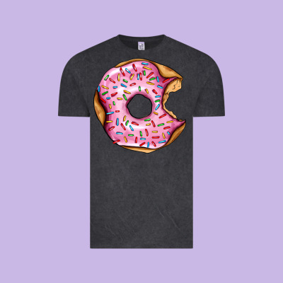 Pink Strawberry Donut Vintage Tee Designed By Adodesignshop