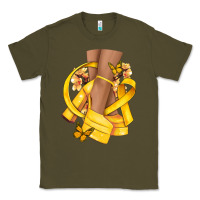 Army Green Childhood Cancer diva yellow ribbon Classic Tee - NancyCooperArtShop