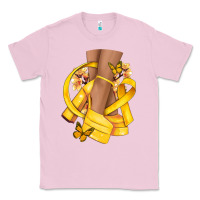 Bubblegum Pink Childhood Cancer diva yellow ribbon Classic Tee - NancyCooperArtShop