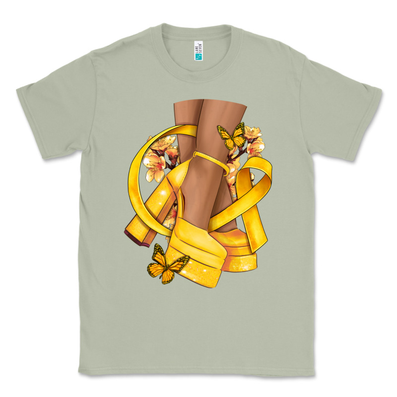 Childhood Cancer Diva Yellow Ribbon Classic Tee by NancyCooperArtShop | Teevron