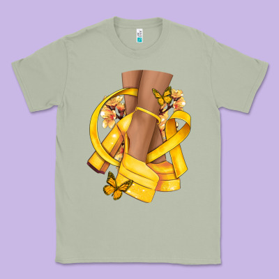 Childhood Cancer Diva Yellow Ribbon Classic Tee Designed By Nancycooperartshop