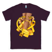 Plum Childhood Cancer diva yellow ribbon Classic Tee - NancyCooperArtShop