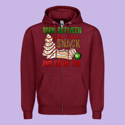 Torn Between Lookin' Like A Snack And Eatin' One Bbs Zipper Hoodie Designed By Bundleandbundleshop