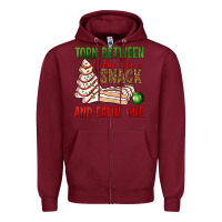 Burgundy torn between lookin' like a snack and eatin' one bbs Zipper Hoodie - BundleAndBundleShop