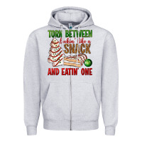 Heather Grey torn between lookin' like a snack and eatin' one bbs Zipper Hoodie - BundleAndBundleShop