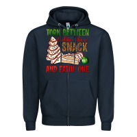 Navy torn between lookin' like a snack and eatin' one bbs Zipper Hoodie - BundleAndBundleShop
