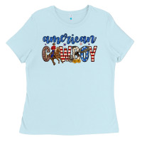Baby Blue American cowboy Ladies Tee - Zillion Design Studio