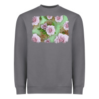 Storm pink roses with leopard background Heavyweight Sweatshirt - LillyAllenDesigns